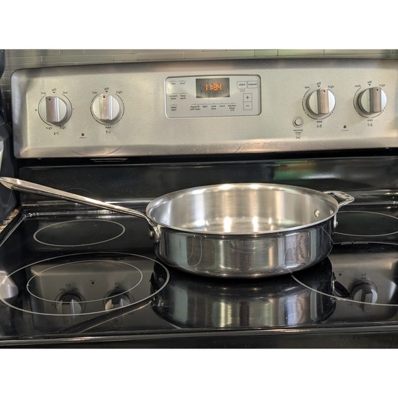 All-Clad Stainless Steel 11" Saute Pan Skillet Heavy Duty Cookware - Picture 2 of 14